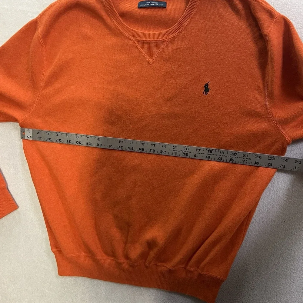 Vintage Polo Ralph Lauren Sweater Men's Size XL Orange Knit Long Sleeve Pullover